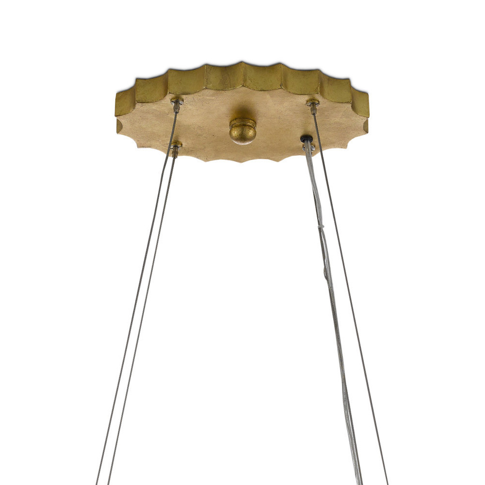 Люстра овальная в сочетании черного и золотого цвета Mesh Lighting