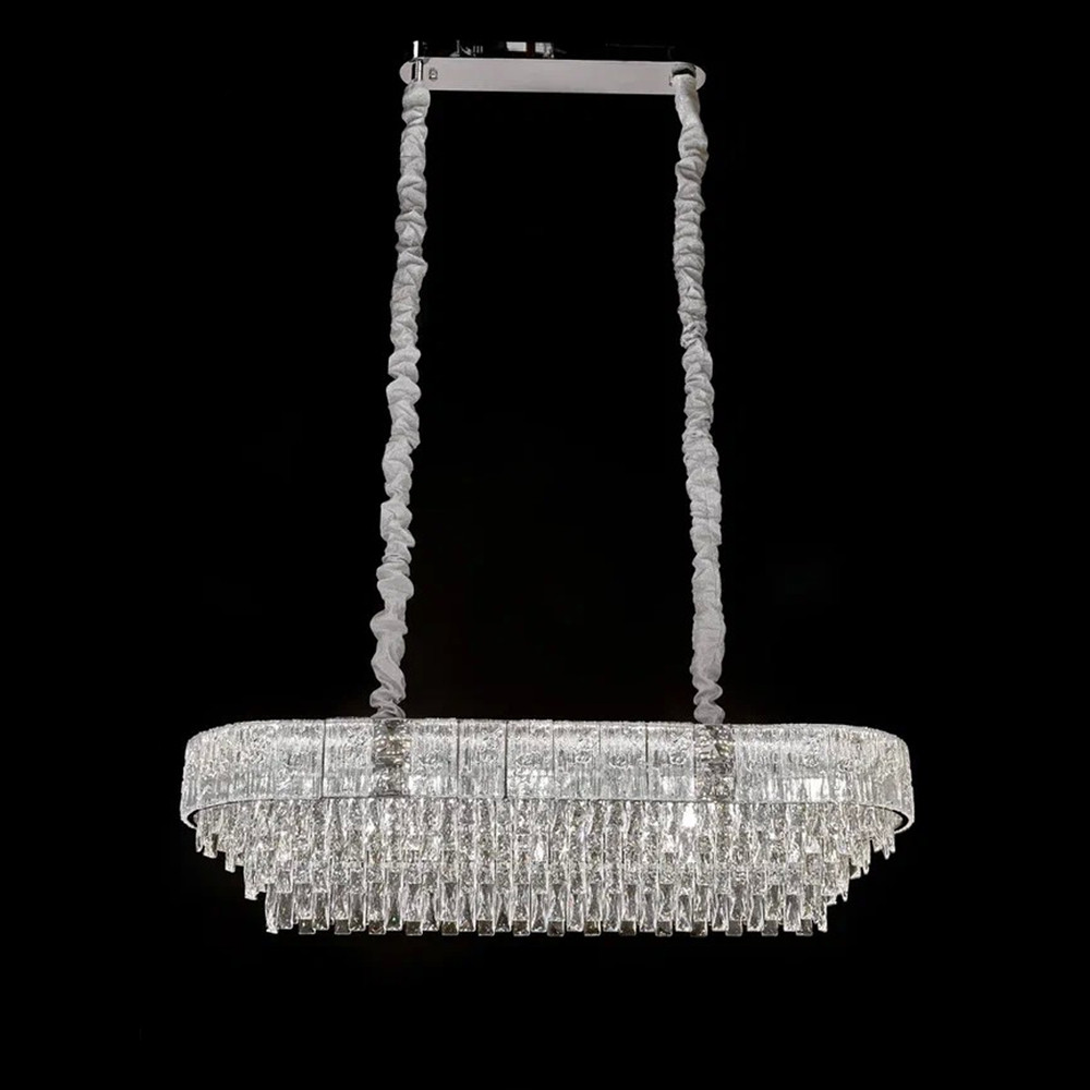 Люстра овальная с каскадом из прозрачного хрусталя Constant Sparks