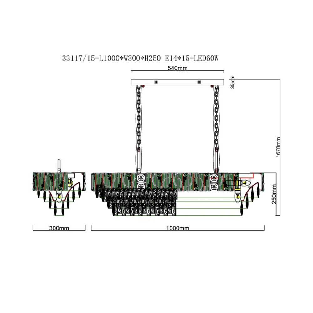 Люстра овальная с каскадом из прозрачного хрусталя Constant Sparks