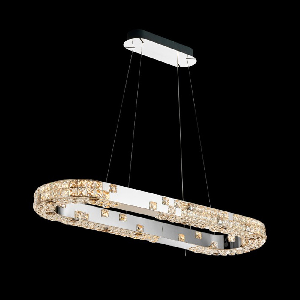 Люстра овальная с мозаичным хрустальным оформлением Sparks of Crystal