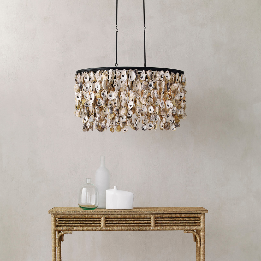 Люстра овальная с подвесками из устричных раковин Sea Ravens