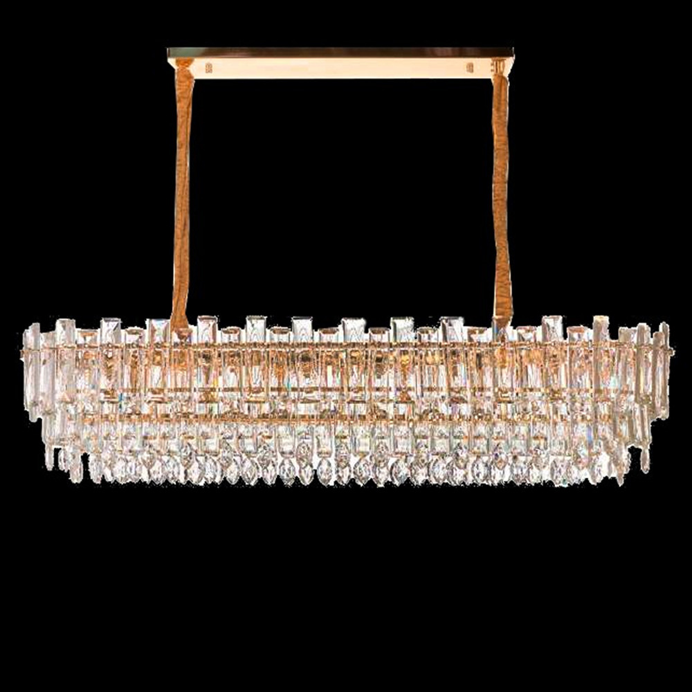 Люстра овальная с хрустальными подвесками Gorgeous Crystal Light