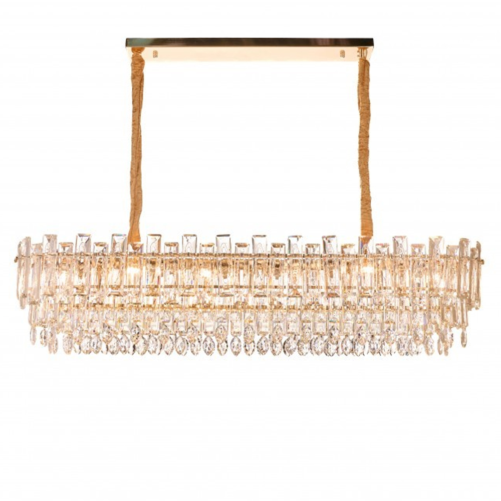 Люстра овальная с хрустальными подвесками Gorgeous Crystal Light