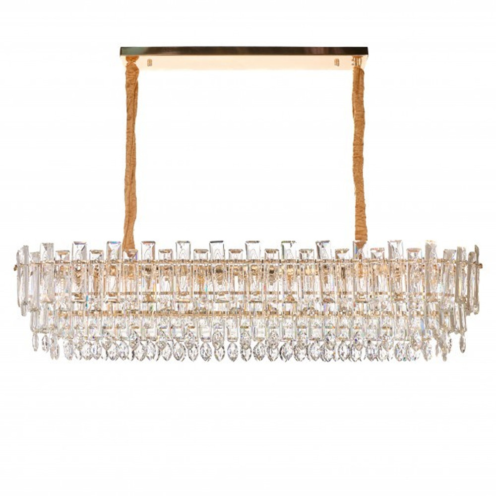 Люстра овальная с хрустальными подвесками Gorgeous Crystal Light