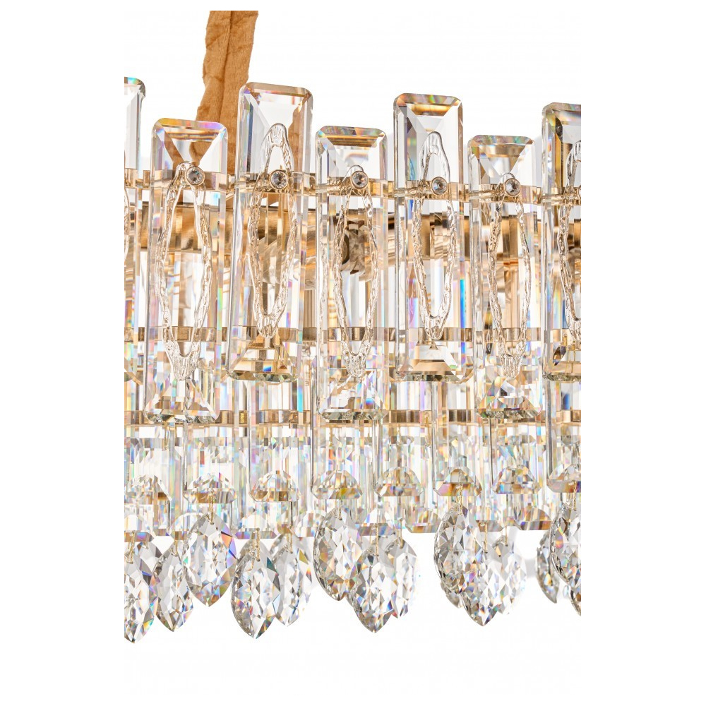 Люстра овальная с хрустальными подвесками Gorgeous Crystal Light