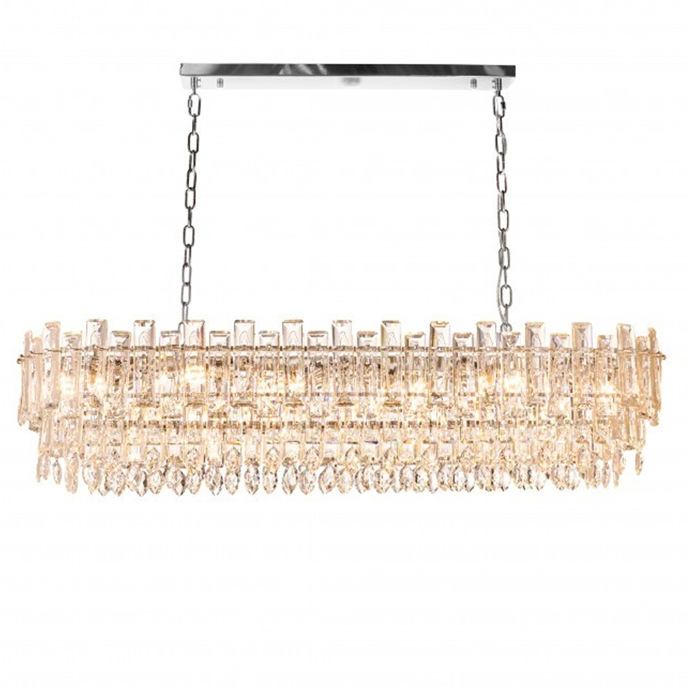 Люстра овальная с хрустальными подвесками Gorgeous Crystal Light