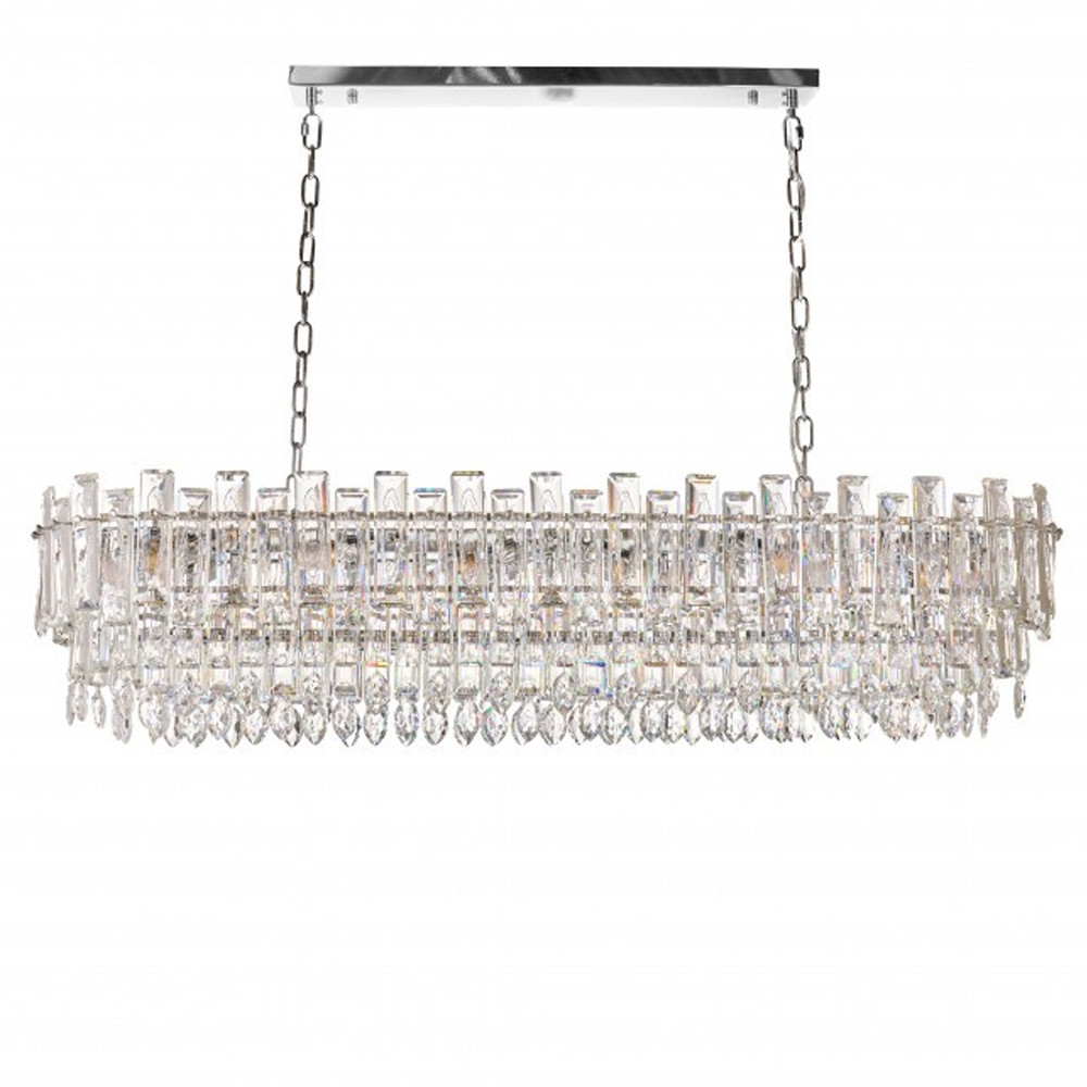 Люстра овальная с хрустальными подвесками Gorgeous Crystal Light