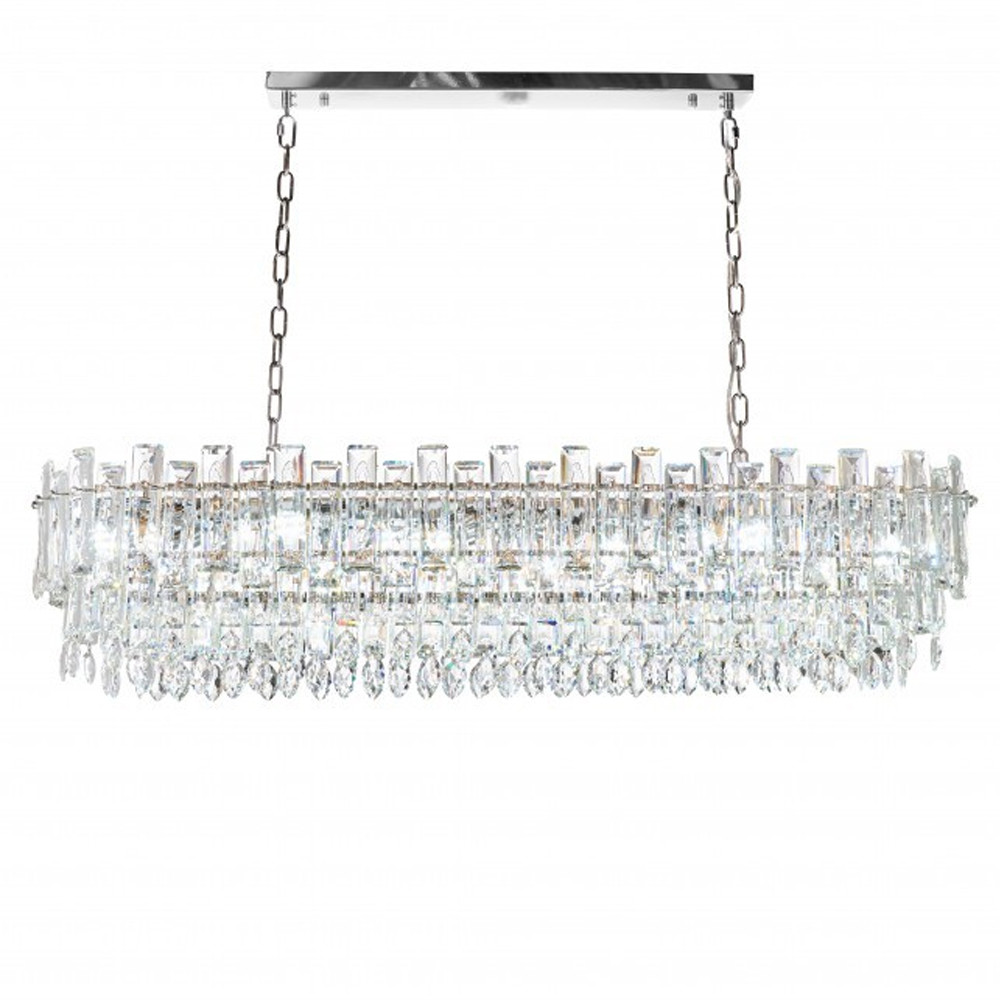 Люстра овальная с хрустальными подвесками Gorgeous Crystal Light