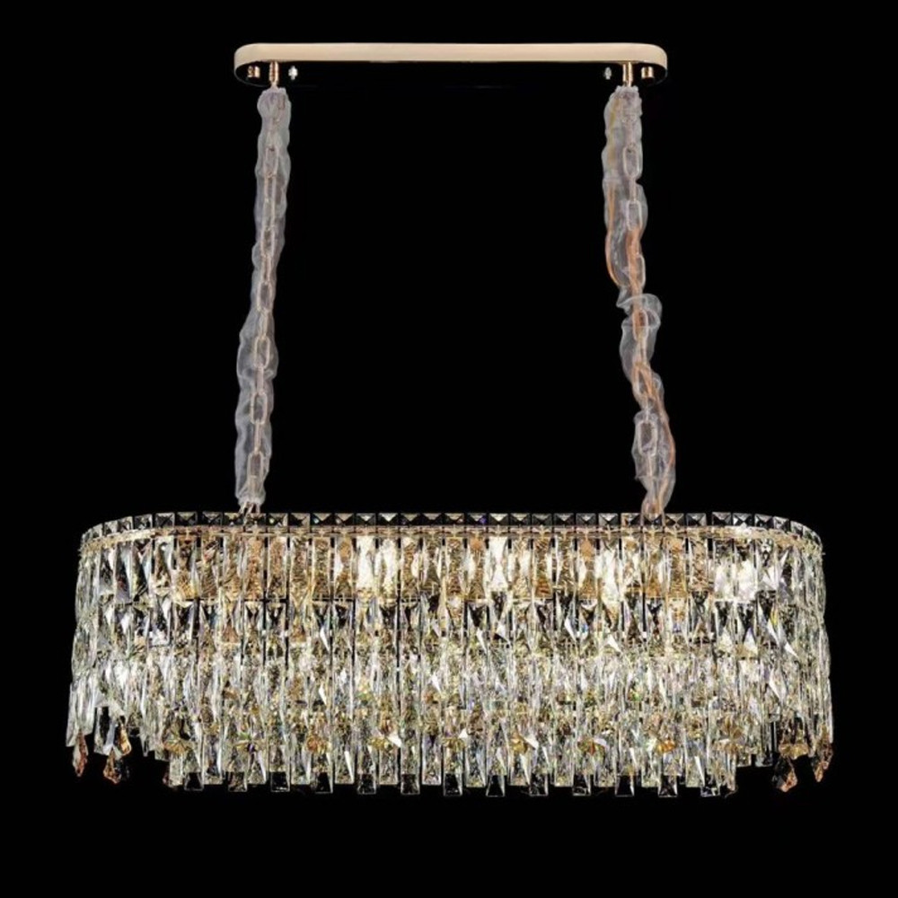 Люстра овальная с хрустальными подвесками Roul Crystal Light