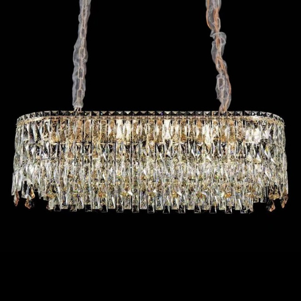 Люстра овальная с хрустальными подвесками Roul Crystal Light