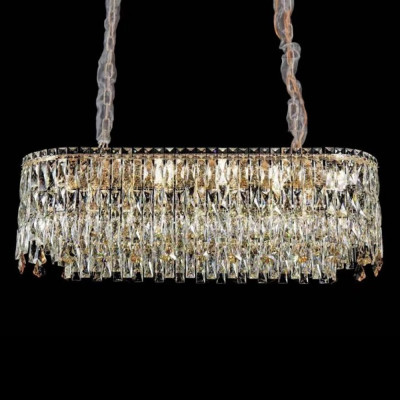 Люстра овальная с хрустальными подвесками Roul Crystal Light