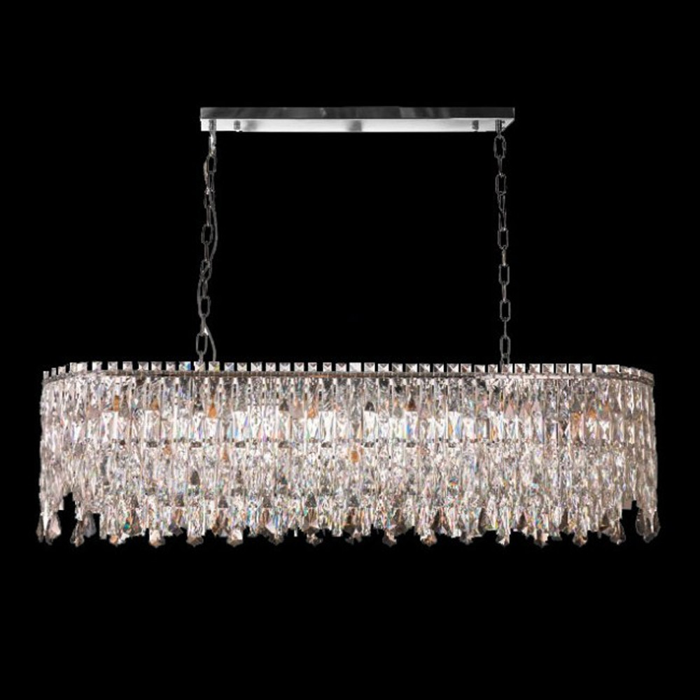 Люстра овальная с хрустальными подвесками Roul Crystal Light