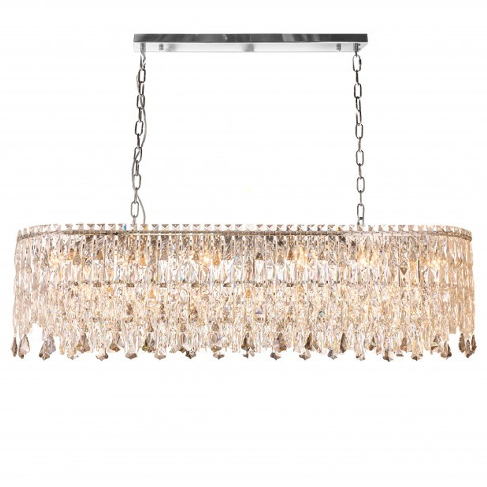 Люстра овальная с хрустальными подвесками Roul Crystal Light