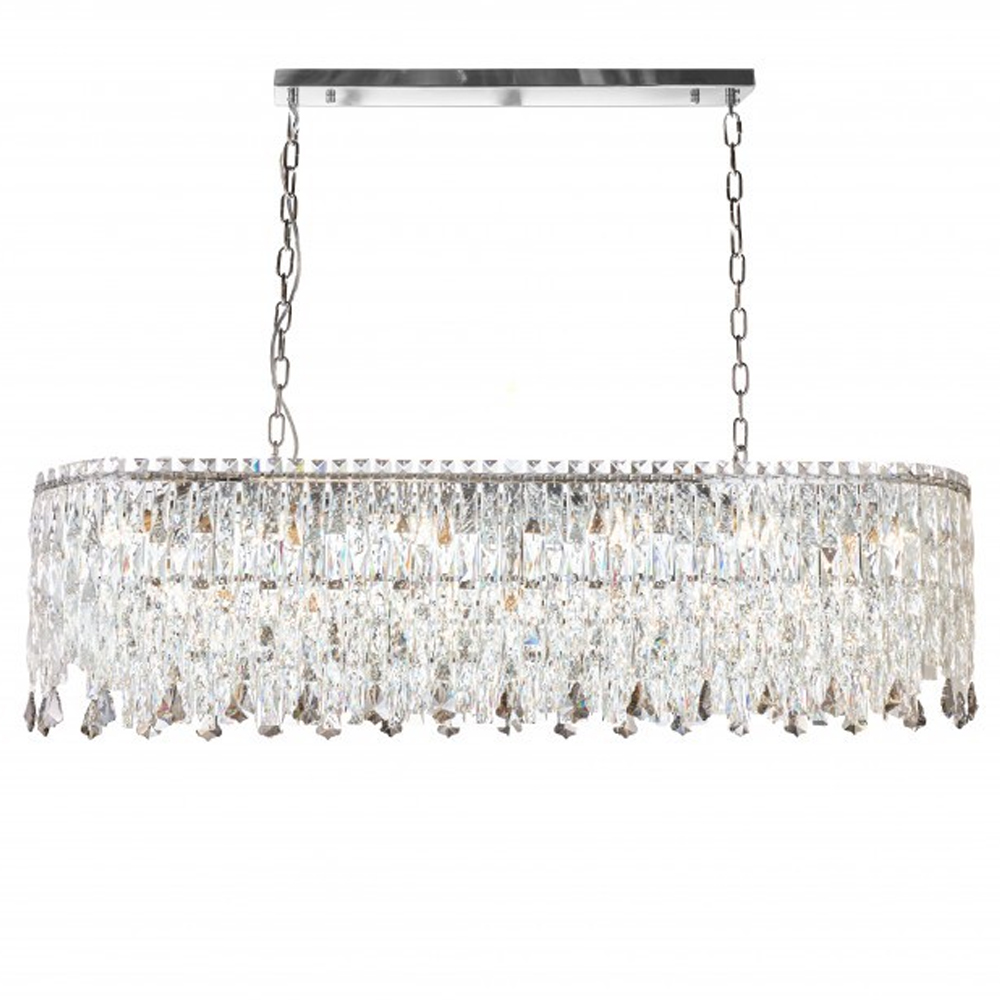 Люстра овальная с хрустальными подвесками Roul Crystal Light