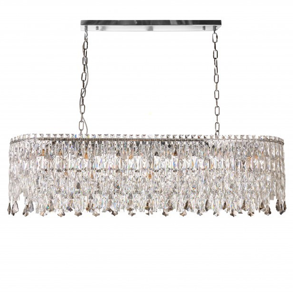 Люстра овальная с хрустальными подвесками Roul Crystal Light