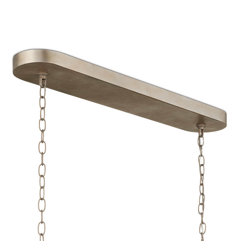 Люстра овальной формы с фактурным серебряным каркасом и тканевым абажуром Silver Honeycomb