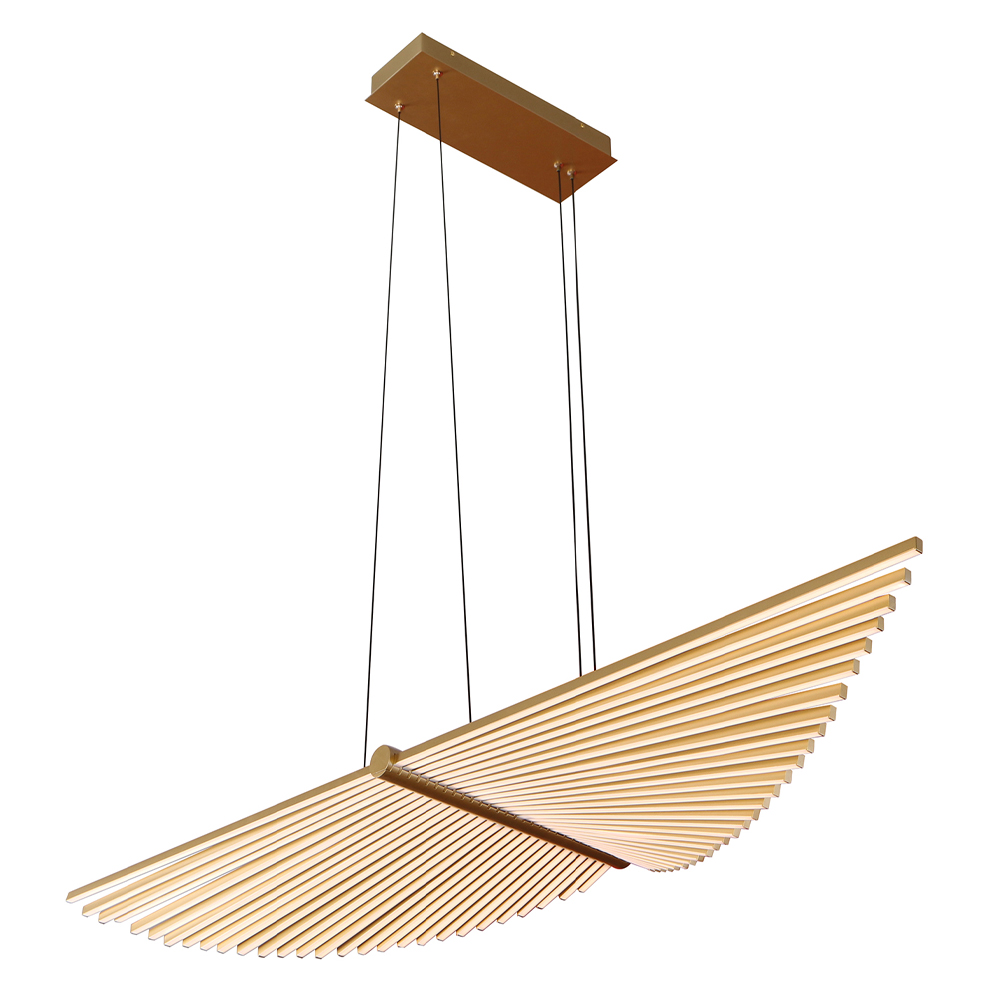 Люстра подвесная в форме веера из металла золотого цвета Gold Solace