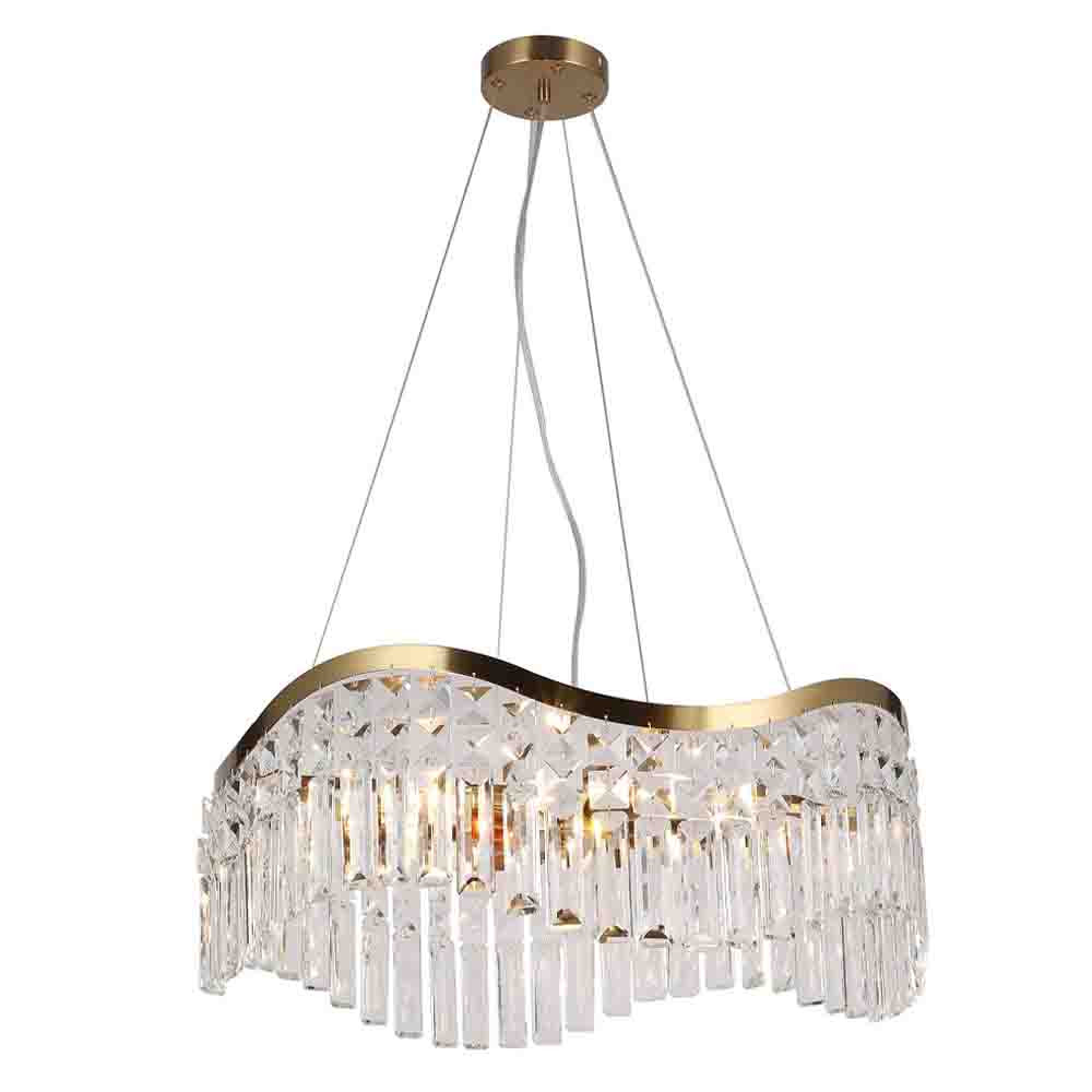 Люстра подвесная волнистой формы с хрустальными подвесками Ludivine Lighting