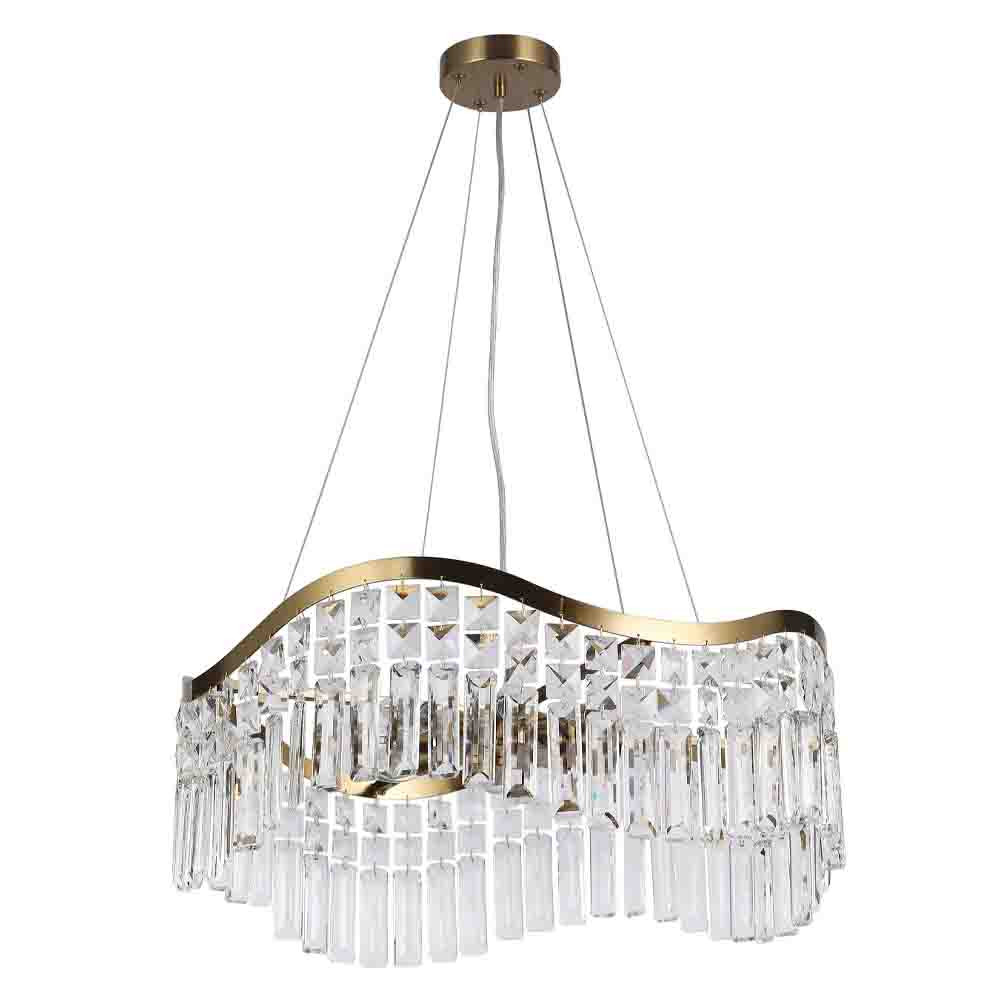 Люстра подвесная волнистой формы с хрустальными подвесками Ludivine Lighting