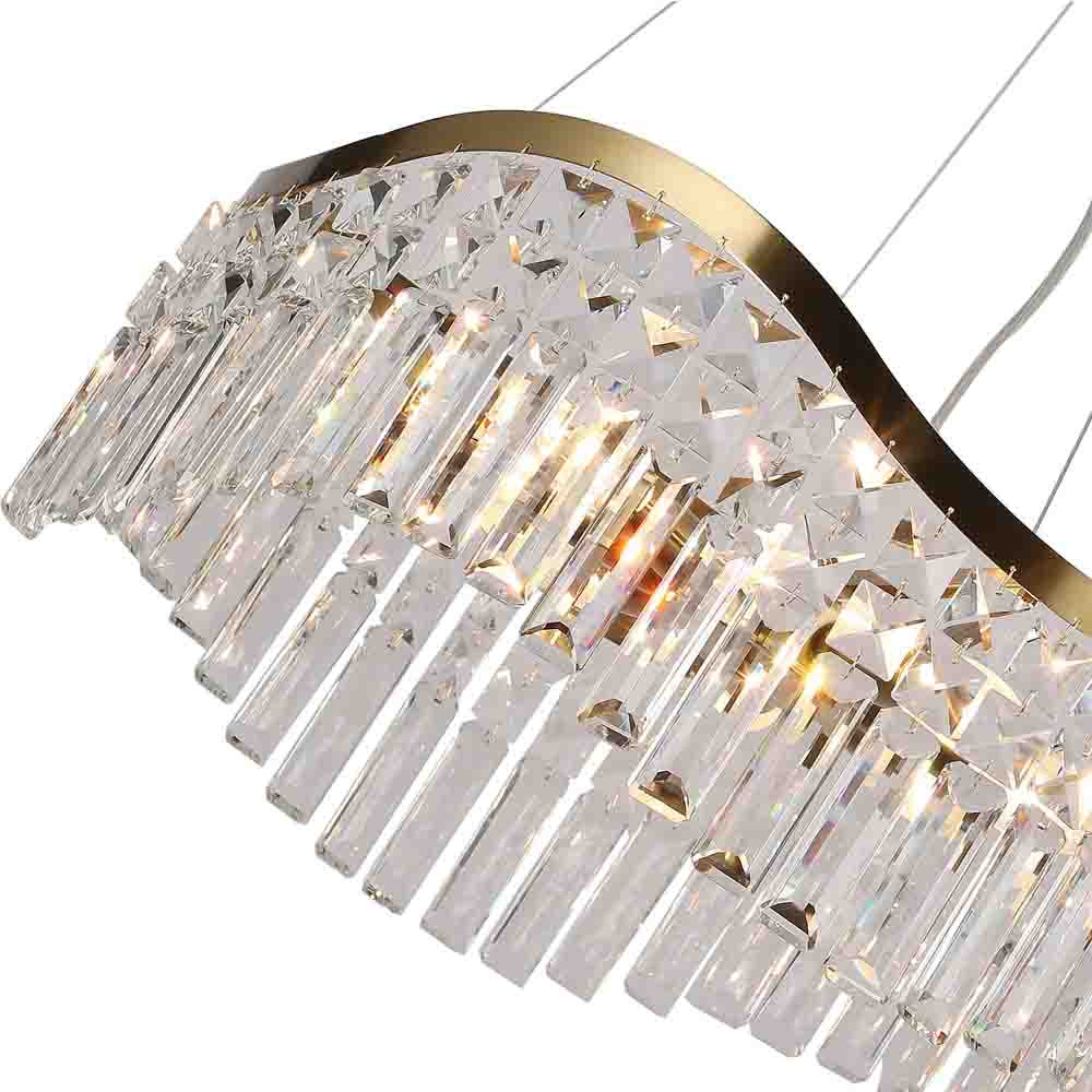 Люстра подвесная волнистой формы с хрустальными подвесками Ludivine Lighting