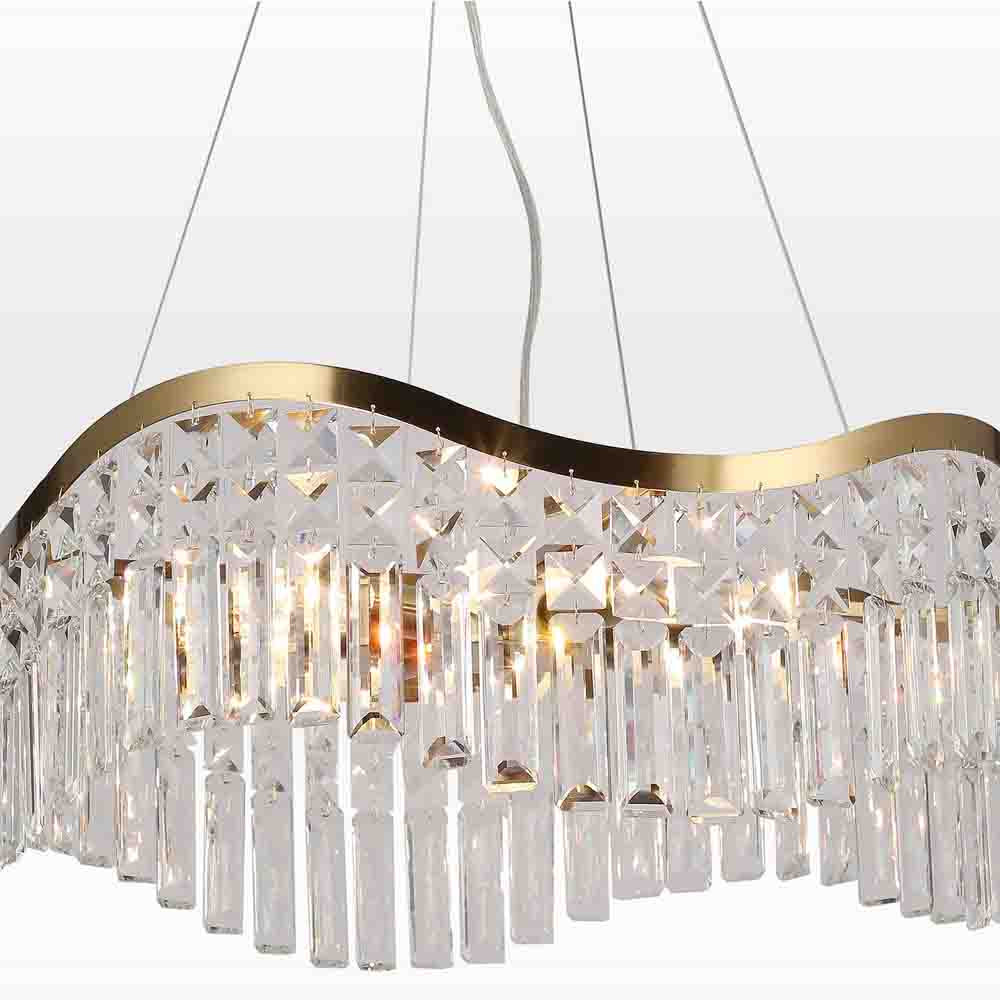 Люстра подвесная волнистой формы с хрустальными подвесками Ludivine Lighting