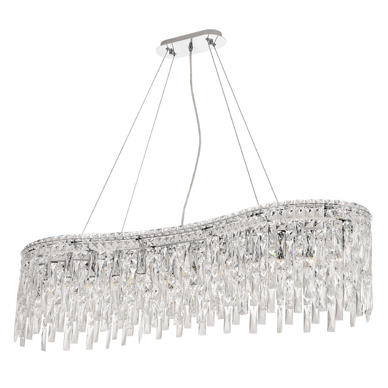 Люстра подвесная вытянутой формы с хрустальными подвесками Ludivine Lighting
