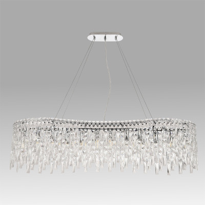 Люстра подвесная вытянутой формы с хрустальными подвесками Ludivine Lighting