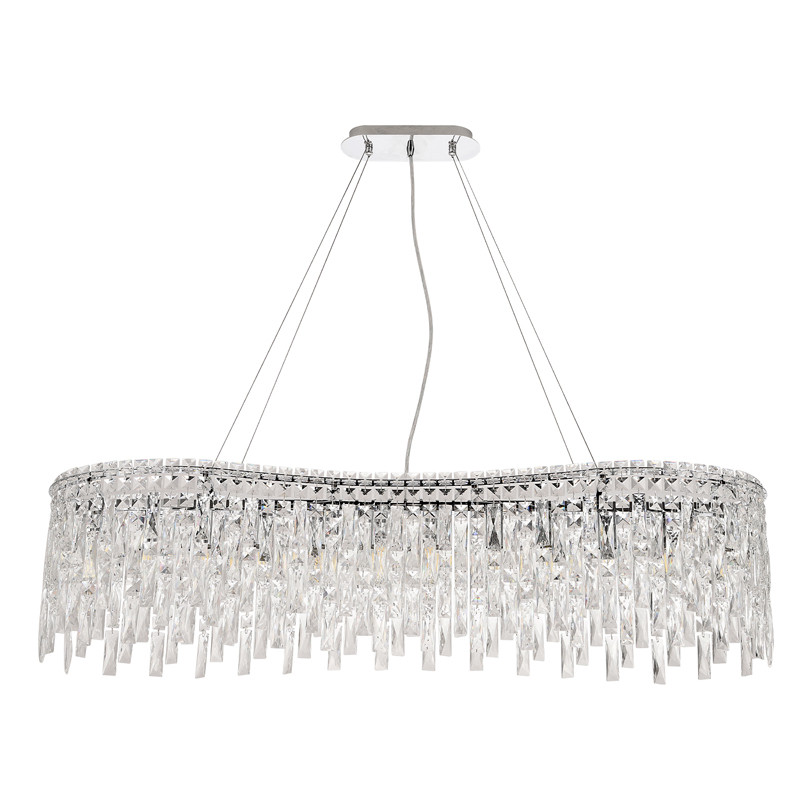 Люстра подвесная вытянутой формы с хрустальными подвесками Ludivine Lighting