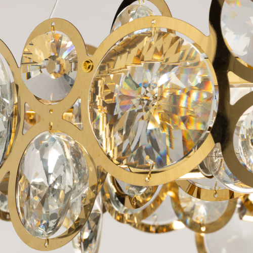 Люстра подвесная из золотых колец 57 см Golden Circles