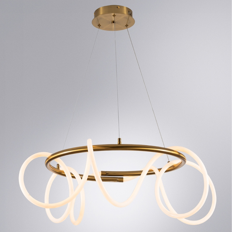 Люстра подвесная кольцевая и изогнутыми светодиодными трубками Luke Lampco Tracer Lamp