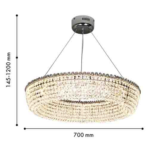 Люстра подвесная круглая из переливающегося хрусталя Torus