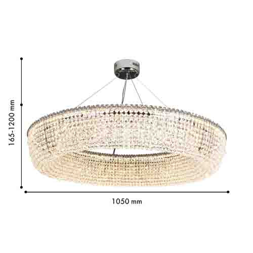 Люстра подвесная круглая из переливающегося хрусталя Torus