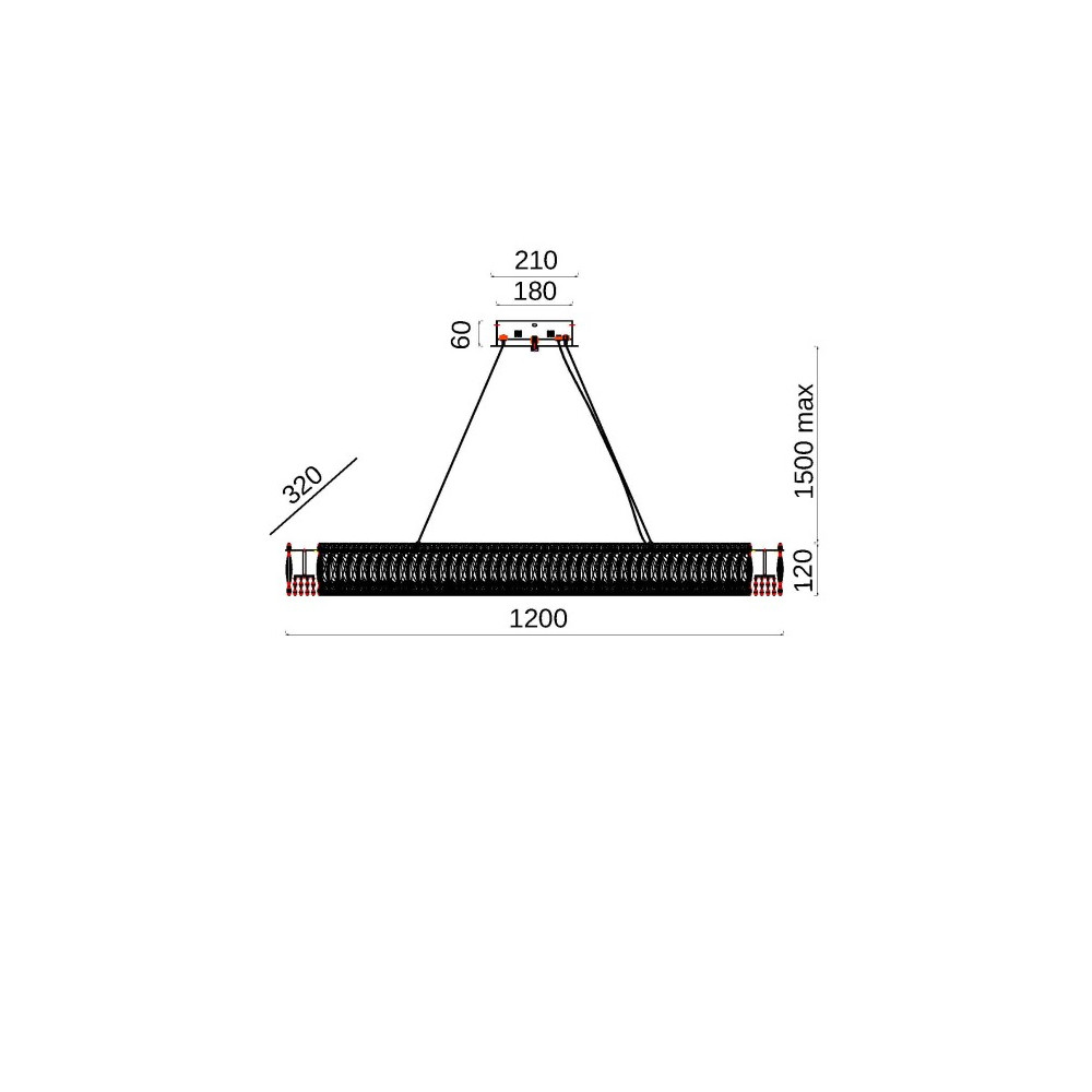 Люстра подвесная круглая из прозрачного хрусталя с корпусом из металла цвета хром Selfsufficient