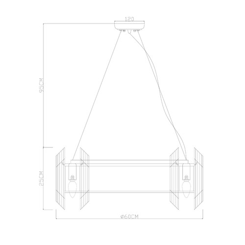 Люстра подвесная круглая с прозрачными хрустальными трубками и золотистым каркасом Диаметр 60 см Hexagon Tube Light