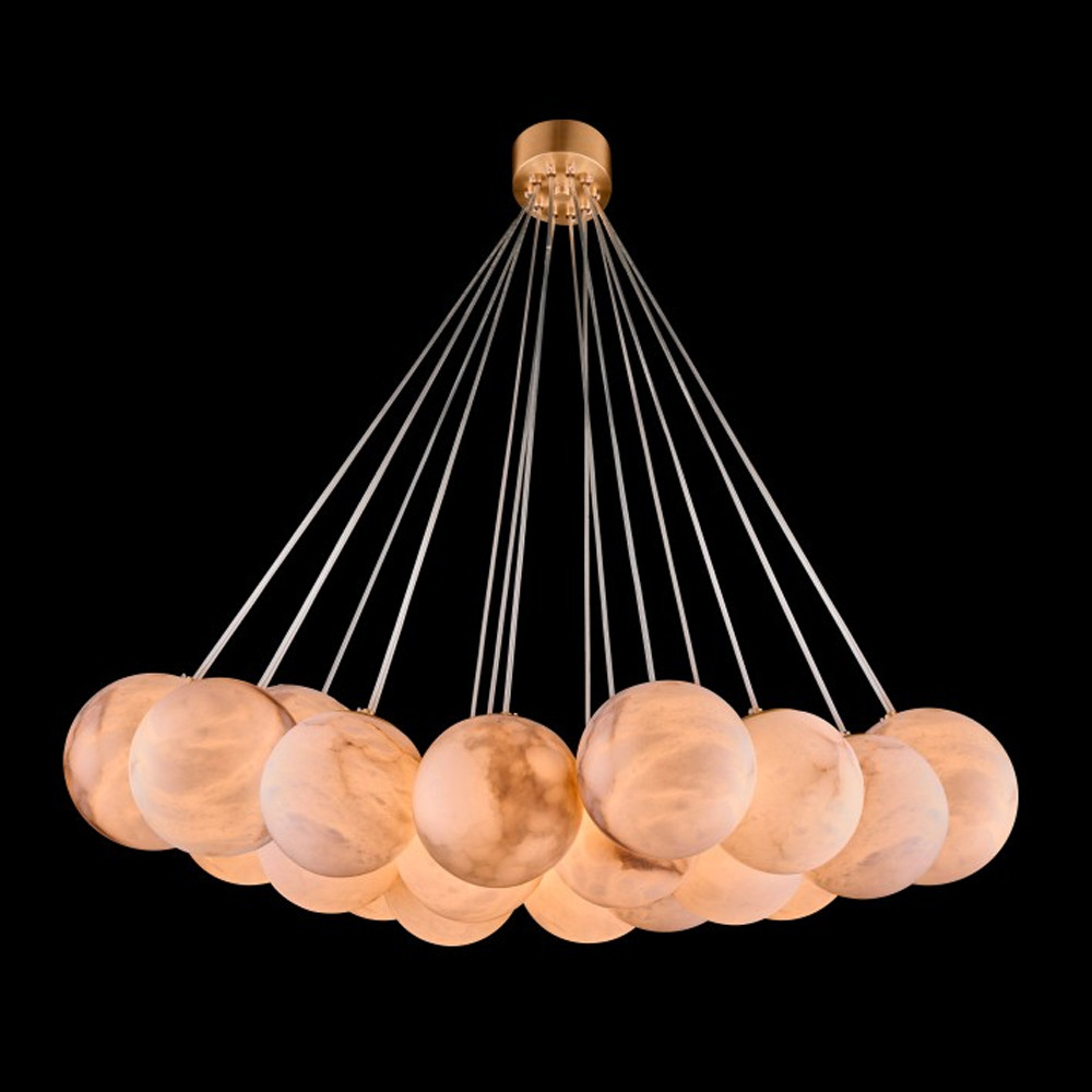 Люстра подвесная круглая с сферическими плафонами из натурального камня Glowing Spheres