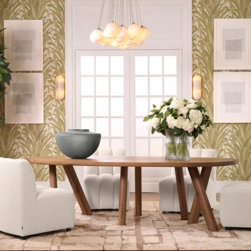 Люстра подвесная круглая с сферическими плафонами из натурального камня Glowing Spheres