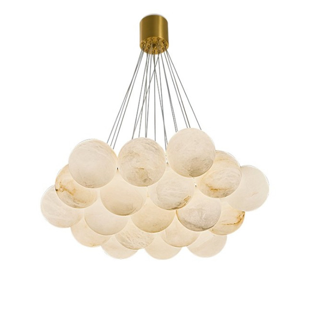 Люстра подвесная круглая с сферическими плафонами из натурального камня Glowing Spheres