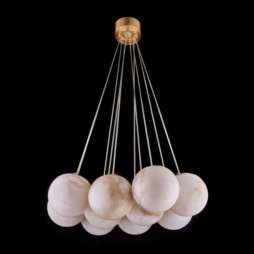 Люстра подвесная круглая с сферическими плафонами из натурального камня Glowing Spheres