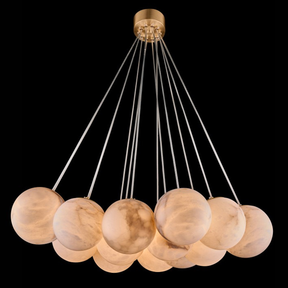 Люстра подвесная круглая с сферическими плафонами из натурального камня Glowing Spheres