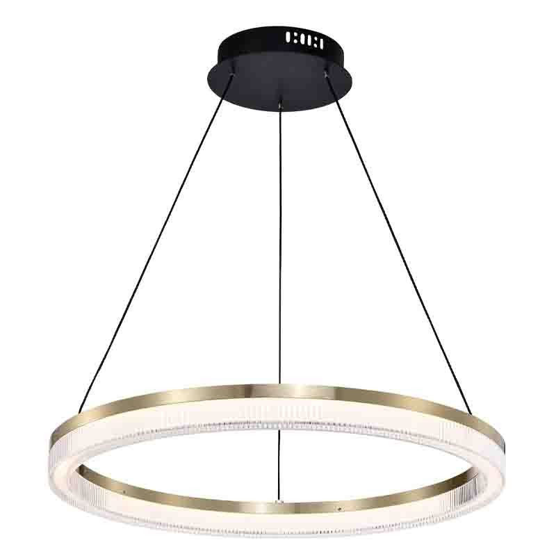 Люстра подвесная круглая светодиодная с золотым каркасом Ring Horizontal