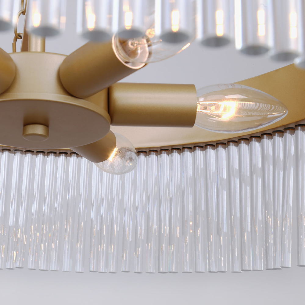 Люстра подвесная круглая со стеклянными трубками Nembus