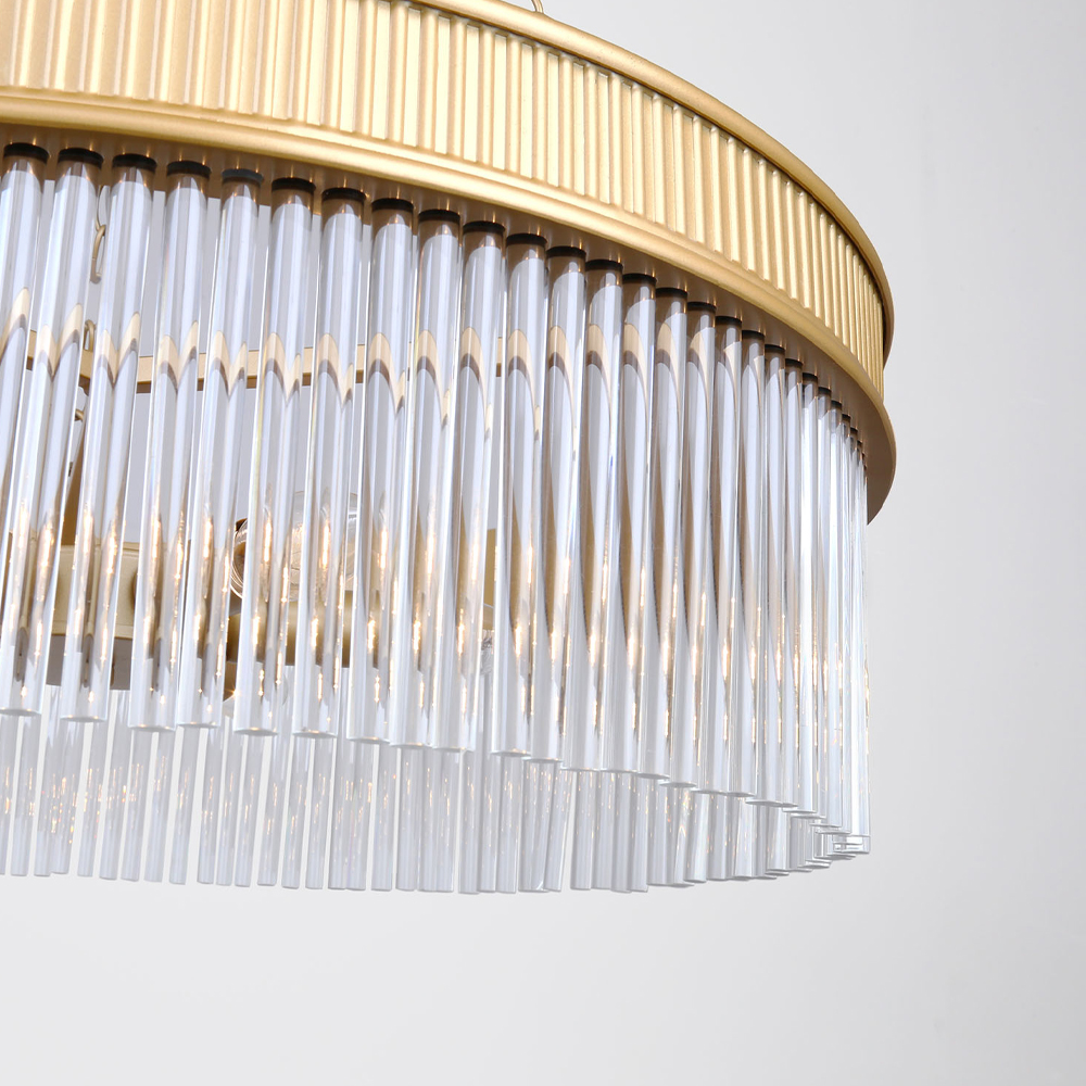 Люстра подвесная круглая со стеклянными трубками Nembus