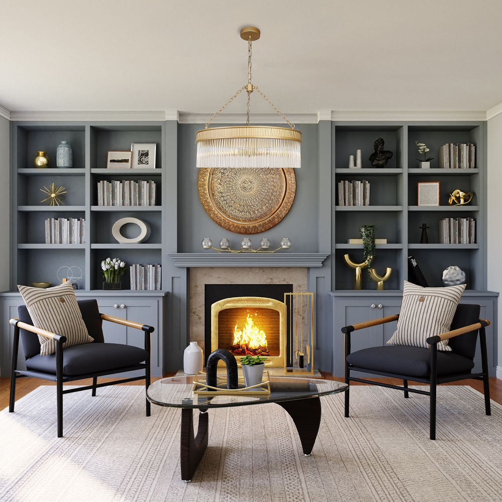 Люстра подвесная круглая со стеклянными трубками Nembus