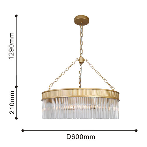 Люстра подвесная круглая со стеклянными трубками Nembus