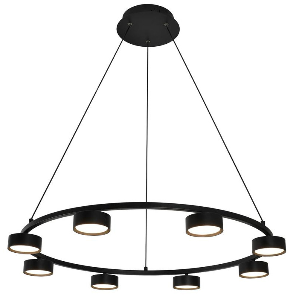 Люстра подвесная круглая черная Black Light Fixtures