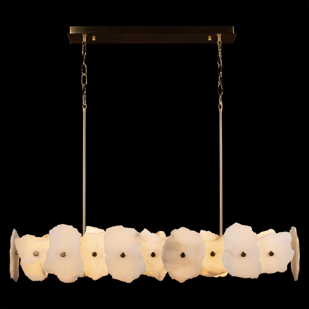 Люстра подвесная линейная с текстурированными мраморными элементами Marble square