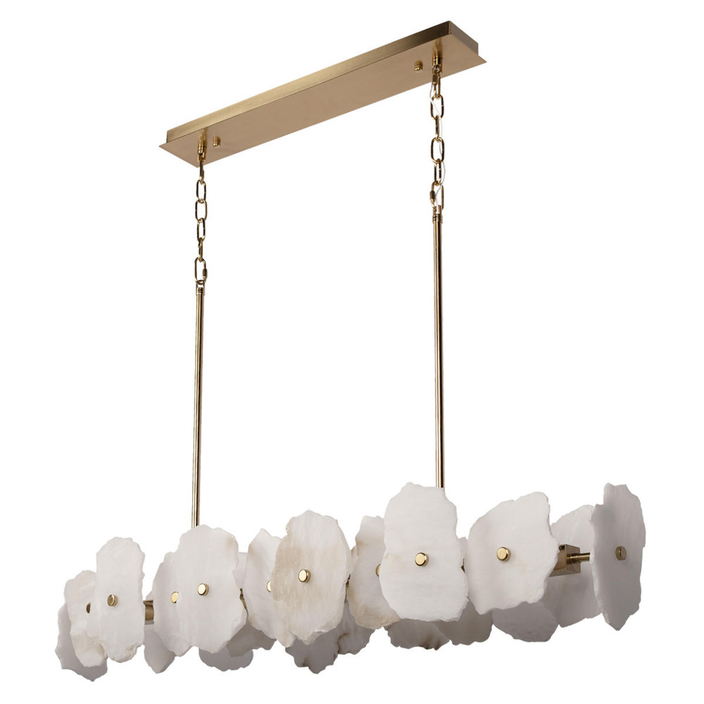 Люстра подвесная линейная с текстурированными мраморными элементами Marble square