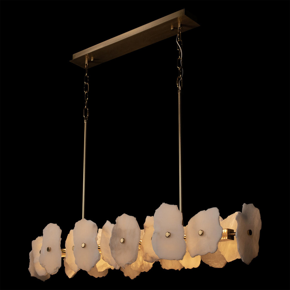 Люстра подвесная линейная с текстурированными мраморными элементами Marble square