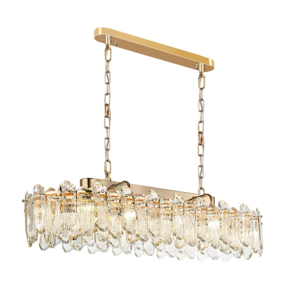 Люстра подвесная овальная с хрустальными овальными подвесками Harmonica