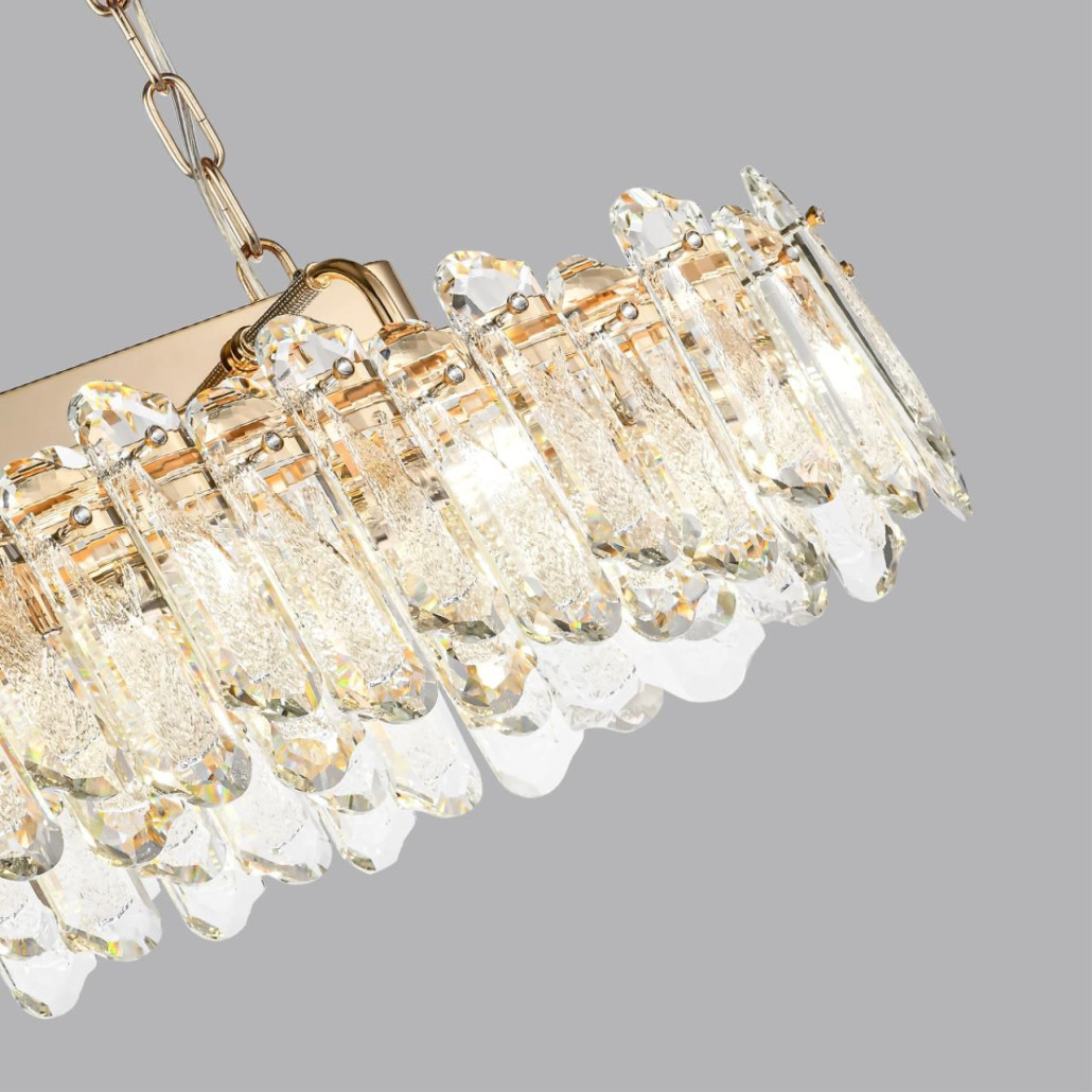 Люстра подвесная овальная с хрустальными овальными подвесками Harmonica